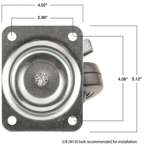Heavy Duty Four Inch Rubber Caster Wheel Swivel Top Plate Secure Brake 300 Pounds Load Capacity Smooth Quiet Roll Carpet Concrete Tile Wood Floors Built Tough Effortless Mobile Storage Unit Rock Solid Daily Transport