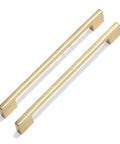 Six Pack Light Brushed Brass Cabinet Pulls Two Center To Center Lengths 7.5 Inches And 8.8 Inches Zinc Alloy Drawer Handles