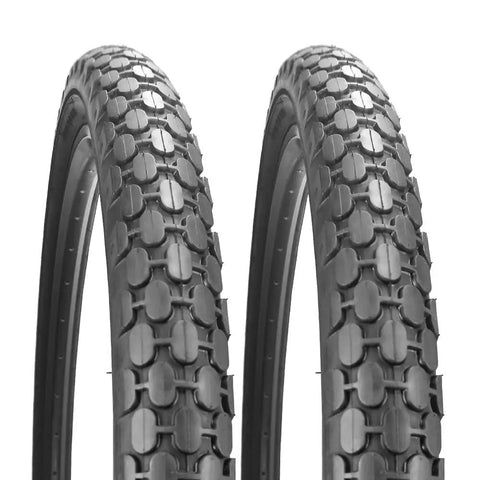 Two Pack Beach Cruiser Bike Tires 26x2.125 With Inner Tubes And Tire Levers, durable rubber knobby tread for stability