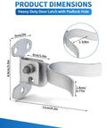 Two Pack One And Three Eighths Inches Flat Back Wall Mount Chain Link Fork Latch For Metal Gates With Screws Or Lag Bolts