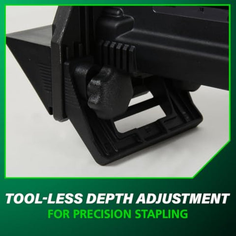 Close-up of tool-less depth adjustment on Top Notch Pro Preferred Pneumatic Flooring Nailer For Hardwood, durable design.