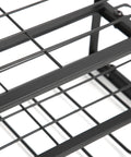 Heavy Duty Wall Mounted Tool Rack Black Iron Power Tool Organizer With Drill Slot And Charging Shelf Built Like A Tank showing shelving detail.
