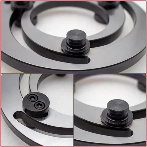Heavy Duty Hydraulic Jaw Boring Ring Adjustable Three Jaw Chuck For Cnc Lathe showing detailed close-up of steel design and bolts.