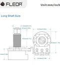 Diagram of 4 Pack B500K Guitar Pots 18mm Shaft Linear Taper Tone Potentiometers In Golden Color For Volume Or Tone Control Split Shaft
