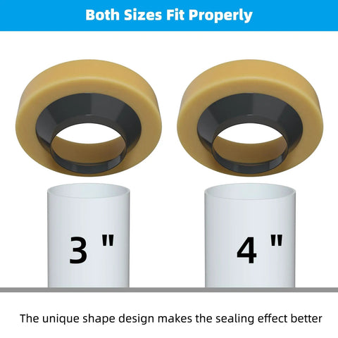 Two Pack Thick Toilet Wax Ring Seal Kit For 3 Inch And 4 Inch Waste Lines, Odor Tight, Leak Proof, Watertight Toilet Bowl Seal