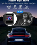Night vision view of 3 Channel 5G WiFi Dash Cam Front Cabin And Rear 4K Plus 1080P Plus 1080P Video With HDR Night Vision