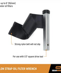 Half Inch Drive Nylon Strap Oil Filter Wrench For Cars And Light Trucks Durable Automotive Filter Tool With Flexible Strap