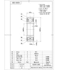 Blueprint of Four Pack 6205-2RS Ball Bearings With Rubber Seals, Lubricated Chrome Steel, 25x52x15mm, High RPM Support