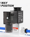 One Quarter Inch NPT DC 24V Solenoid Valve Two Way Normally Closed Electric Valve With Junction Box Model 2V02508 front view