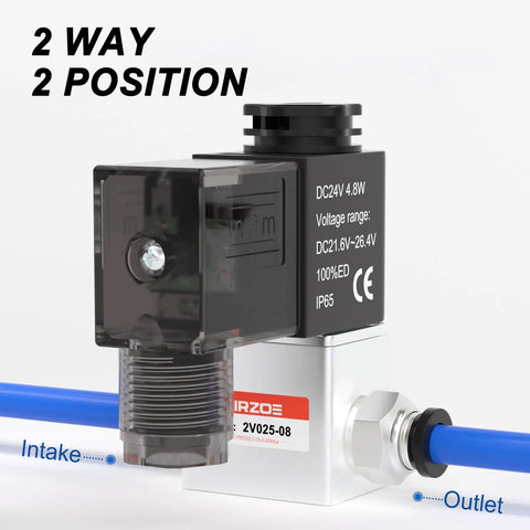 One Quarter Inch NPT DC 24V Solenoid Valve Two Way Normally Closed Electric Valve With Junction Box Model 2V02508 front view