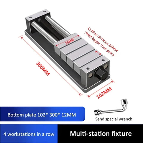Heavy Duty CNC Multi Station Copper Male Fixture With Flat Nose Pliers Jig 12 Mm Capacity with 4 workstations visible.