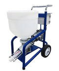 Badass Heavy Duty Putty Cement Grouting Mortar Spray Machine with 28L Hopper on rolling cart for wall plastering tasks.