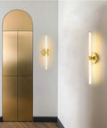 Two Pack Brass Gold Vanity Light Bar Set For Bathroom LED Wall Sconces Over Mirror Dimmable 23.75 Inch Modern Sconce Lighting
