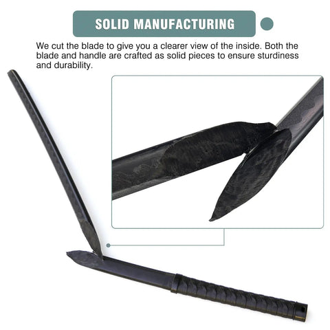 Cross-section view of 41 Inch Polypropylene Katana Sword For Training With Black Scabbard High Toughness Practice Blade