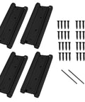 Two Pairs Eight Inch Heavy Duty Stainless Steel Cafe And Saloon Door Self Closing Double Action Spring Hinges Black Finish For Indoor Outdoor Use Ideal For High Traffic Doors And Durable Corrosion Resistant Hardware with screws and rods shown.