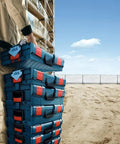 Man carrying 30 Piece Organizer Set For iBOXX72 Click And Go Mobile Transport System In Blue And Red Fits 72mm Depth