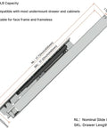 Soft Close Undermount Drawer Slides 18 Inch Concealed Full Extension Bottom Mounting 6 Pairs 100 Lb Capacity Quiet Kitchen Drawers Glide Durable Hardware For Drawers measuring diagram