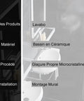 Corner Wall-Mounted Sink - Ele Vessel Sink for Modern Bathrooms Space-Saving Design High-Quali Ceic Easy Installat Perfect for Smals close-up view of ceramic basin with wall-mount installation in modern bathroom.