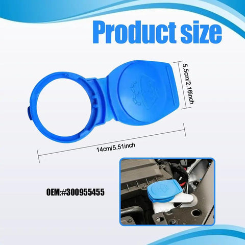 2 Pack Windshield Washer Fluid Cap Replacement For Porsche Cayenne 2003 Through 2018 showing product size and installation