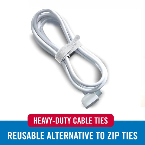 These Super Tough Heavy Duty Reusable Hook Loop Cable Ties Make Organizing Wires A Breeze And Beat Zip Ties Every Time Perfect For Data Centers Electronics And Appliances Eight By Half Inch White Pack Of Sixty