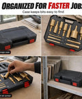 Solid 12 Pack Diamond Hole Saw Kit Brazed Bits For Cutting Ceramic Porcelain Tile Granite Marble Glass Dry Or Wet With No Slip Guide And Storage Bag 1/4 To 2 Inches Gold in storage case