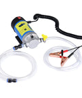 Smooth 12V Oil Extractor Pump For Quick Engine Oil Swaps with suction tubing, clips, and self-priming gear mechanism.