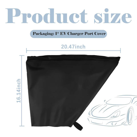 Heavy Duty Magnetic EV Charger Cover For Steel Ride Built Different Weatherproof Oxford Cloth, 20.47x16.14 inch, Black, Size Display.