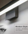 27.6 Inch Modern Black Vanity Light LED For Bathroom Wall Mount Fixture With White Light 1040 Lumen 6000K close-up view