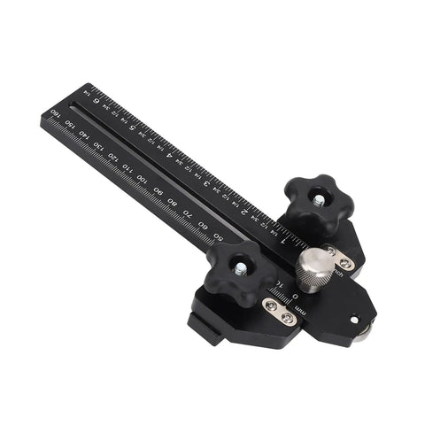 Thin Jig For Table Saw Aluminum Alloy T Track Guide With Top Bearings Sliding Tenon Zero Clearance Design, shown flat