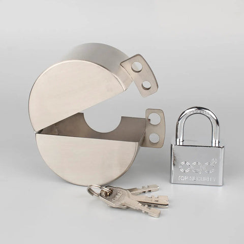 Heavy Duty Outdoor Faucet Lock Cover With Padlock For Standard Hose Bibs In Stainless Steel Water Spigot Lockout and keys