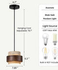 Axamate Wabi Sabi Pendant Light Natural Stone Chandeliers Dia 8", 6.3" height, 7.88" diameter, adjustable cord 78.7".