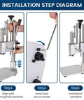 Installation diagram of Pro Grade Heavy Duty Aluminum Alloy Manual Punching Press For Precision Riveting, Punching, Cutting, And Sealing In Electronics, Leather, Jewelry, Labs, And Beauty Projects, Ergonomic Labor Saving Spring Operation