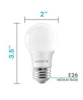 A15 LED Bulb 7W 600 Lumens 3000K Soft White 40W Equivalent Dimmable Enclosed Fixture Rated E26 Medium Base UL Listed Indoor Outdoor