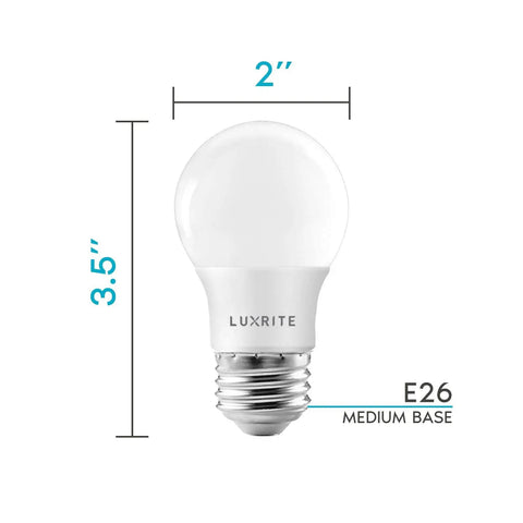 A15 LED Bulb 7W 600 Lumens 3000K Soft White 40W Equivalent Dimmable Enclosed Fixture Rated E26 Medium Base UL Listed Indoor Outdoor