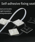 200 Piece Self Adhesive Cable Ties With Rubber Base Nylon Wire Heavy Duty Cord Organizers Hella Secure Fastening with clips for cable management.
