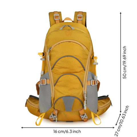 Dope Lightweight Hiking Backpack For Camping And Day Hikes, yellow, front view