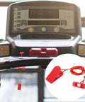 Two Pack Treadmill Magnet Safety Keys Universal Emergency Stop Magnetic Switch shown on treadmill control panel.