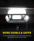 Bright White Smoke Lens LED License Plate Lights Replacement Kit for Dodge RAM 1500 2500 3500 installed with bright illumination