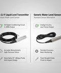 Comparison of Liquid Level Transmitter With 5m Cable 4 To 20 mA Output 12 To 32 VDC 304 Stainless Steel Sensor and a generic sensor.