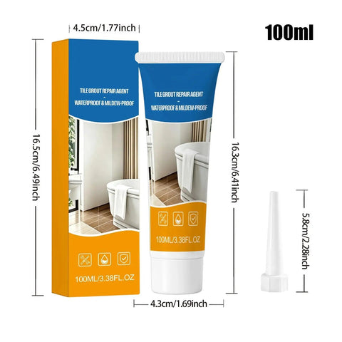 Hardcore Grout Repair Sealant For Shower And Bathtub fast drying tile caulk tube and box, 100ml size with applicator.
