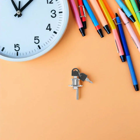 Hidden Desk Drawer Locks With Keys For Office Furniture Sneaky Safe Install Lock It Down Tight Sleek Concealed Lock with keys.