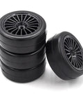 HPI Kyosho Traxxas Compatible 60mm Hard Drift Tires 4 Pack Smooth Tread On Road RC Car Wheels Upgrade Parts For 1To10 Scale Drifting Cars And Hobbyists With Durable Performance And Stable Handling