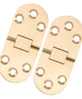 Brass Folding Flip Top Hinge Set For Folding Tables, Sewing Machines And Furniture, 180 Degree Motion, Rust Resistant Construction