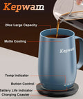 Keep Your Daily Grind Piping Hot All Day Long With This Badass Rechargeable Self Heating Coffee Cup Featuring Adjustable Temp Control with a 20oz capacity.