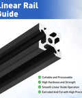 Two Pack 450mm 2020 Aluminum Extrusion Profiles European Standard Anodized Black Linear Rail Guide for 3D Printers CNC Machines