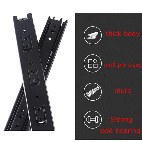 3-Fold Full Extension Drawer Slides Heavy Duty Ball Bearing Runners With Quiet Cushioned Glide For Cabinets And Drawers Silent