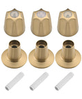Metal 3 Piece Shower Knob Set With Handle Flange Replacement For Verve Tub And Shower Faucets Hot And Cold Remodel Kit
