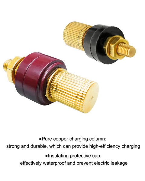 Rugged Jump Post Kit With Cable And Mounting Bracket For UTVs And ATVs Heavy Duty Remote Battery Charging Post Kit components with caps