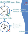 Comparison of WELDINGSTOP spacer guide and other guide in 5 Piece Spring Spacer Guide Standoff Kit For Plasma Cutter Torch Heads AG60 Compatible
