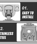 1 Inch Self Closing Cabinet Hinges For Full Overlay Concealed Soft Close Damping With Silent Hydraulic Mechanism, stainless steel